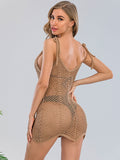 Hollowed-out Solid Color Beach Skirt Aosig