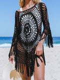 Hollowed-out Tassels Cover Up Dress Aosig