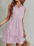 Jacquard Solid Color Dress Aosig