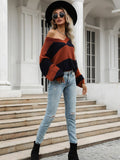Knitted Colorblock Sweater Aosig