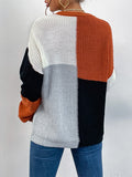 Knitted Colorblock Sweater Aosig