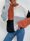Knitted Colorblock Sweater Aosig