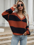 Knitted Colorblock Sweater Aosig