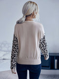 Knitted Leopard Print Sweater Aosig