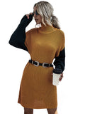 Knitted Slim Fit Colorblock Sweater Aosig