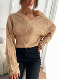 Knitted Twist Sweater Aosig