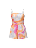 Knitted fashion casual jumpsuit tie-dye beach tube top shorts Aosig