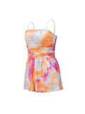 Knitted fashion casual jumpsuit tie-dye beach tube top shorts Aosig