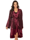 Lace Contrast Stitching  Nightgown Aosig