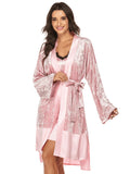 Lace Contrast Stitching  Nightgown Aosig