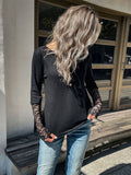 Lace Crew Neck Knit Aosig