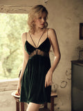 Lace Halter Suspender Nightdress Aosig