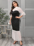 Lace Stitching Loose Temperament Dress Aosig