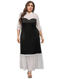 Lace Stitching Loose Temperament Dress Aosig