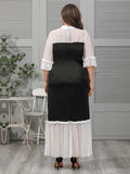 Lace Stitching Loose Temperament Dress Aosig