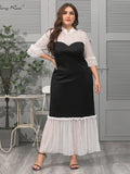 Lace Stitching Loose Temperament Dress Aosig