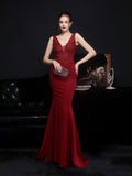 Lace and diamond long evening dress Aosig