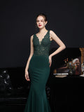 Lace and diamond long evening dress Aosig