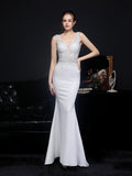 Lace and diamond long evening dress Aosig