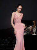 Lace and diamond long evening dress Aosig