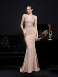 Lace and diamond long evening dress Aosig