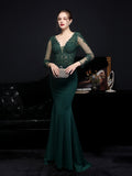 Lace long sleeved evening dress Aosig