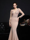 Lace long sleeved evening dress Aosig