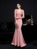 Lace long sleeved evening dress Aosig