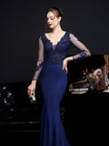 Lace long sleeved evening dress Aosig