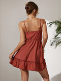 Lace-up Suspender Dress Aosig