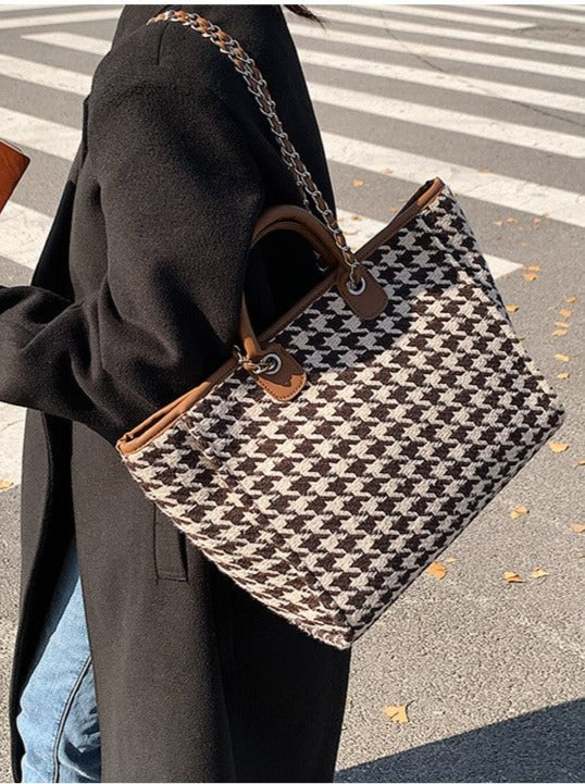 Large Capacity Handbag Color Contrast Tote Bag Aosig