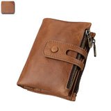 Leather  Anti-theft Brush RFID  Men's Casual Wallet Aosig