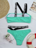 Letter Bandage Bikini Swimsuit Aosig