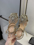 Luxury Rhinestone Flower Strap  Sandals Wedding Shoes Aosig