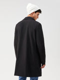 Men Button Front Longline Trench Coat Aosig