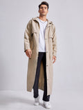 Men Raglan Sleeve Zip Up Coat Aosig