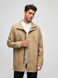 Men Zip Up Button Front Coat Aosig