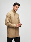 Men Zip Up Button Front Coat Aosig