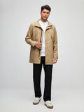 Men Zip Up Button Front Coat Aosig