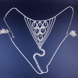 Newest Body Chain Leaf Rhinestone Bikini Underwear XG2182(Suitable for all sizes) Aosig