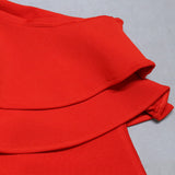 One Shoulder Sleeveless Mini Frill Bandage Dress PZL3005 Aosig