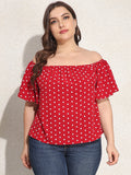 Oversized Red Short Sleeve T-Shirt Aosig