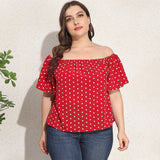 Oversized Red Short Sleeve T-Shirt Aosig