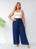 PLus Home Bottoms Foreign Trade Drawstring Casual Summer Wide Pants Aosig