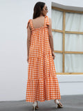 Plaid Print Swing Dress Aosig