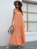 Plaid Print Swing Dress Aosig