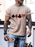 Playing Card Print T-shirt Aosig