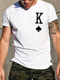 Playing Card Print T-shirt Aosig