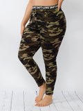 Plus High Stretch Leggings High Waist Camo Yoga Pants Aosig