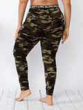 Plus High Stretch Leggings High Waist Camo Yoga Pants Aosig